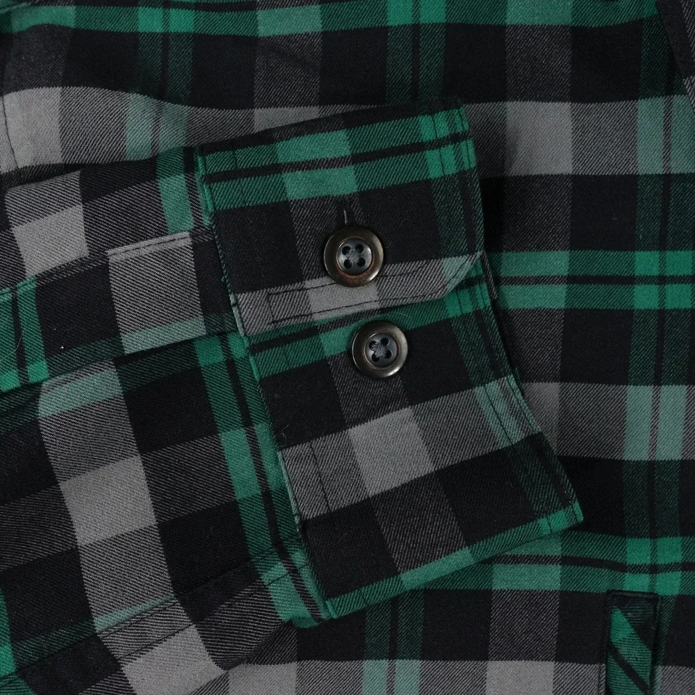 Alaskan Hardgear Button Down Shirt Men's Large Plaid Work Green Black